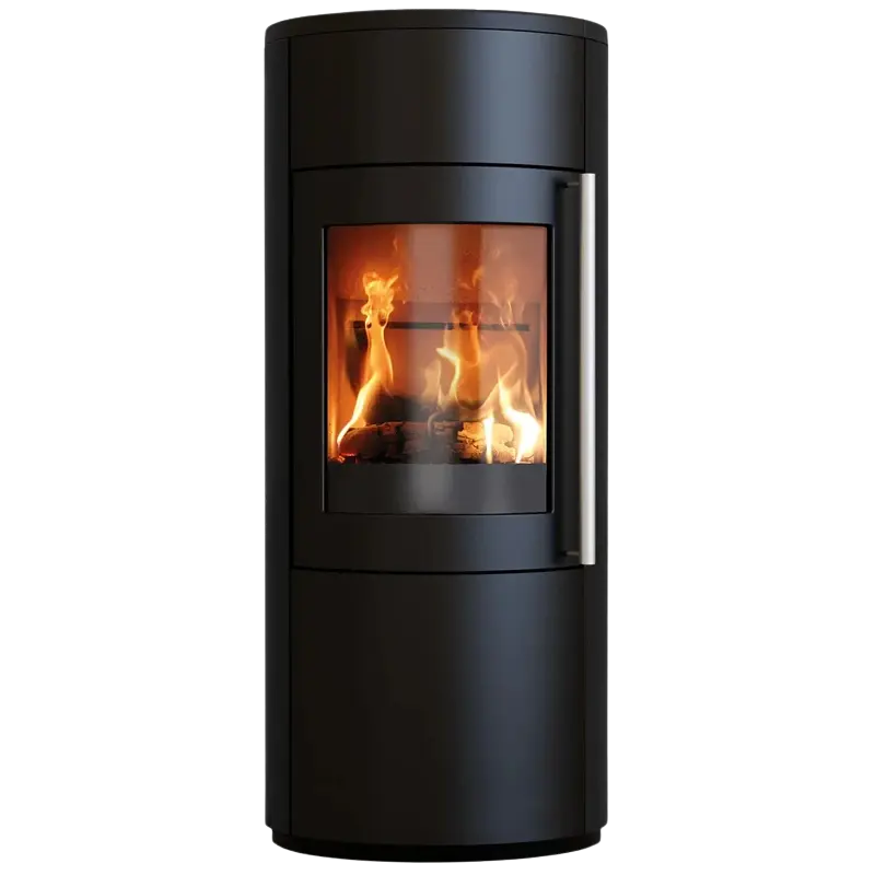 Tänd hybridkamin mot transparent bakgrund