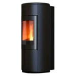 Tänd hybridkamin sedd från sidan transparent