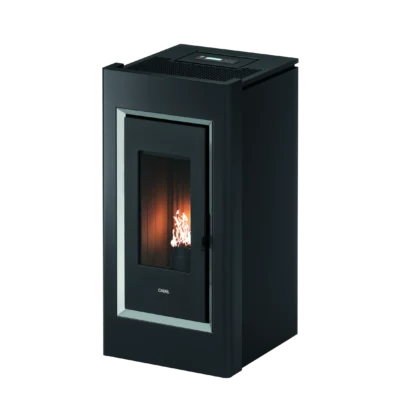 Tänd pelletskamin i svart utförande