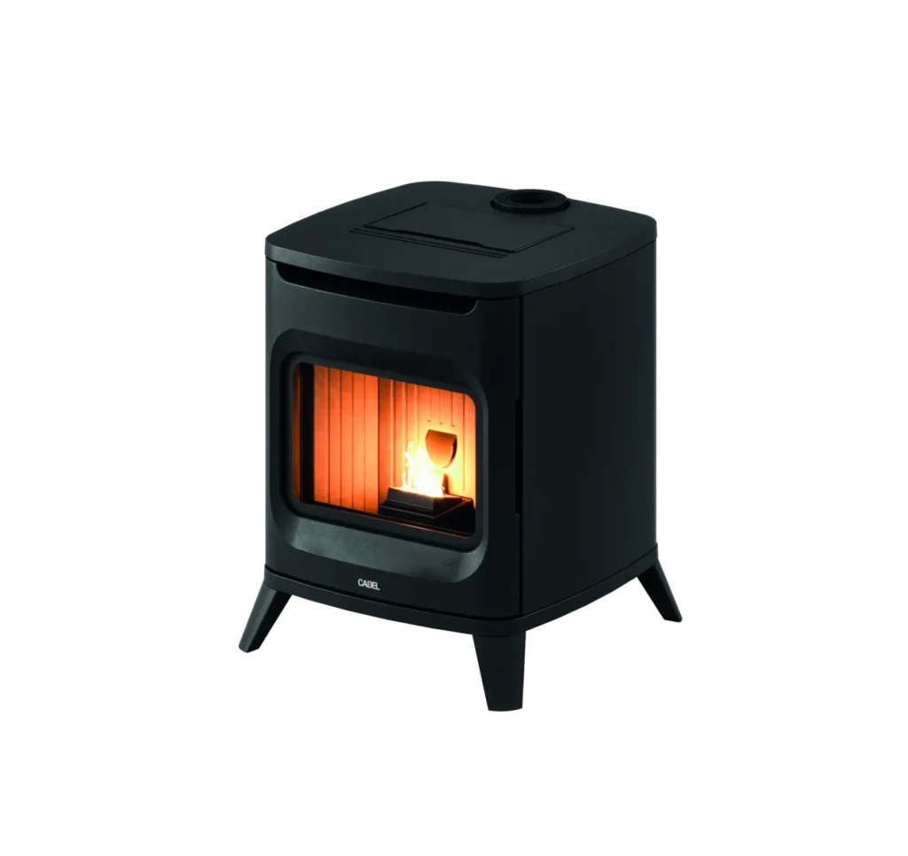 Tänd svart pelletskamin