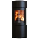 Tänd hybridkamin i bronsutförande mot en vit bakgrund